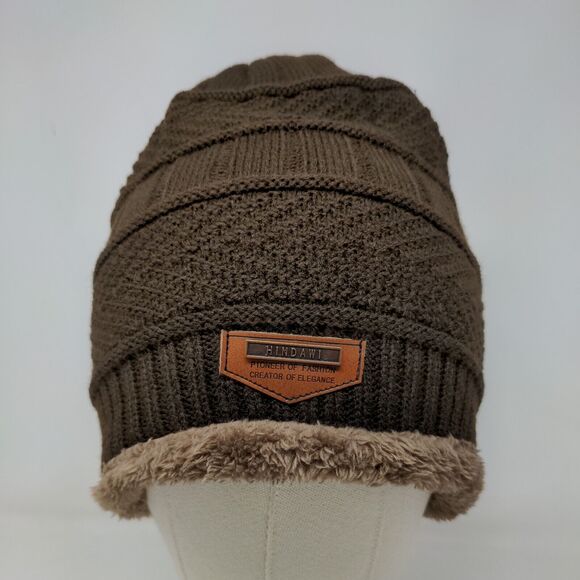 Hindawi Men's Knit Beanie Cap Hat Cable Knit Brown W/Tags 100% Acrylic - Picture 2 of 11